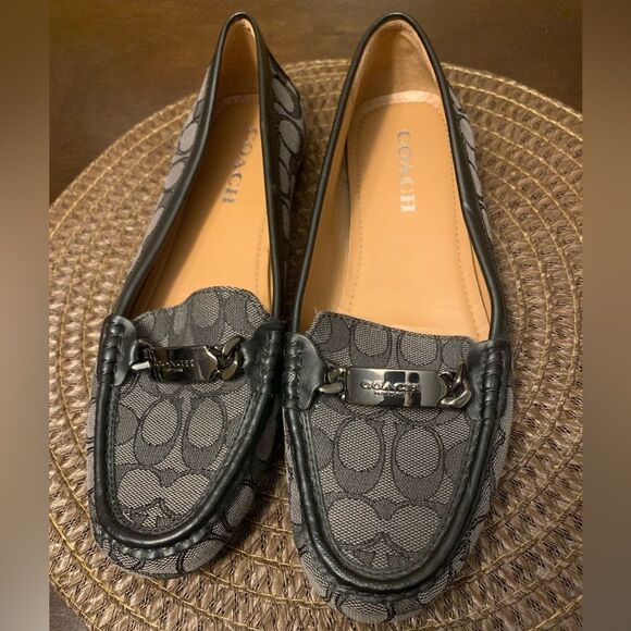 Coach A01918 Olive Slip On Loafers Black Gray Women’s Size 10 EUC - Picture 1 of 9
